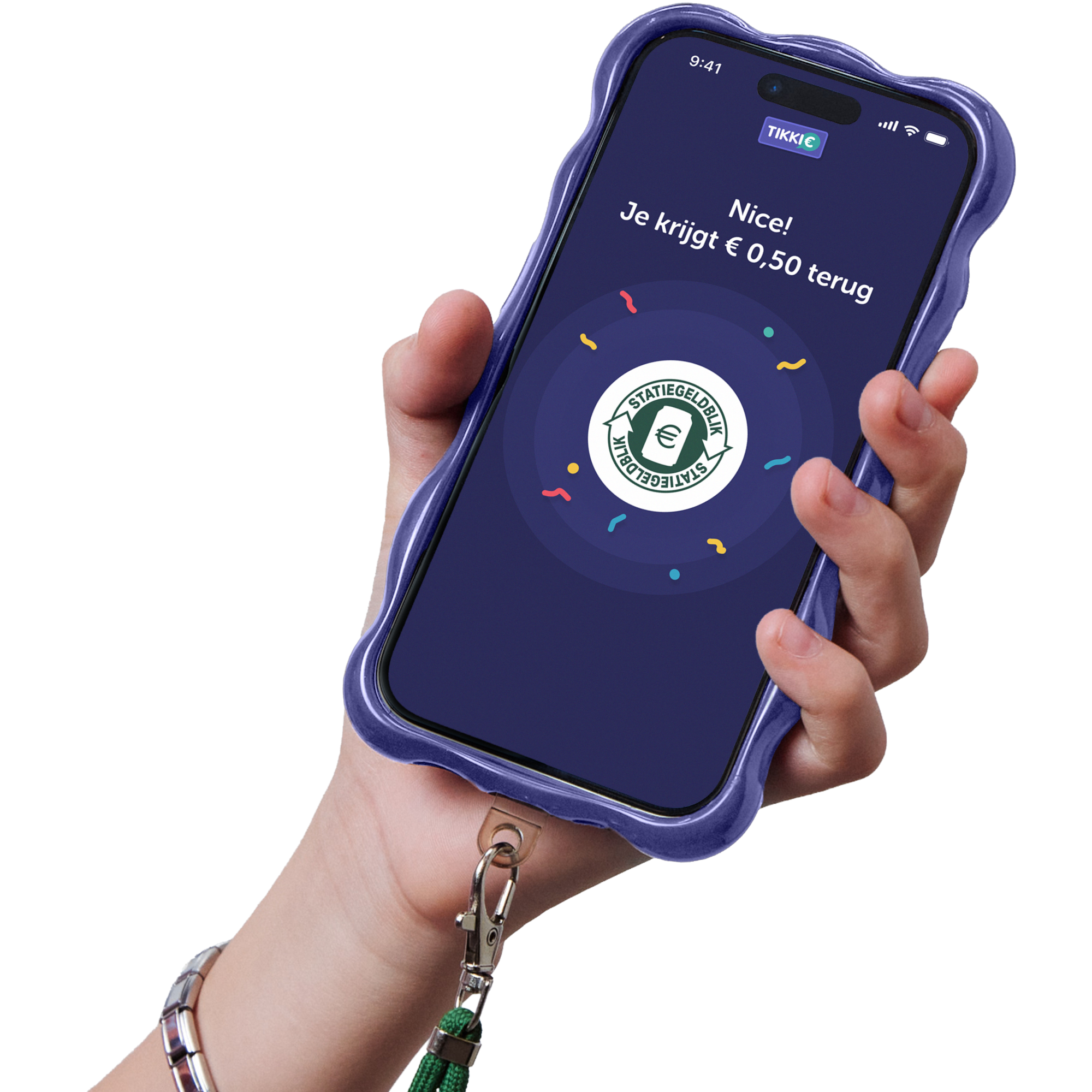 hand met telefoon en tikkie in het scherm